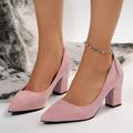 Femme Chaussures à Talons Escarpins Grandes Tailles Soirée du quotidien Couleur unie Strass Talon Bottier Bout pointu Mode Faux suède Mocassins Noir Rose Gris