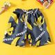 enfants garçons shorts de plage feuille doux confort shorts extérieur sports tropicaux quotidien jaune bleu marine bleu taille moyenne