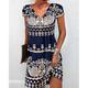 Mini robe Femme Robe casual Manche Courte Printemps Eté - Casual Imprimer Imprime Col V 2023 Noir Bleu S M L XL XXL 3XL