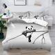 Literie 3D panda lapin imprimé housse de couette ensembles de literie housse de couette avec 1 housse de couette ou couvre-lit imprimé, 2 taies d'oreiller pour lit double/queen/king