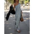 Femme Robe casual Robe Droite Robe d'été Géométrique Imprimer Une Epaule Robe longue maxi du quotidien Vacances manche longue Eté Printemps