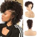 afro haute bouffée cheveux chignon queue de cheval cordon avec frange jerry synthétique bouclés mohawk kinkys bouclés fauxhawks queue de cheval clip sur queues de cheval pour femmes extensions de