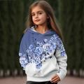 Fille 3D Floral Sweat à capuche Pullover Rose manche longue 3D effet Automne Hiver Actif Mode Le style mignon Polyester Enfants 3-12 ans Extérieur Casual du quotidien Standard