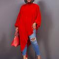 robe t-shirt courbe taille plus pour femme robe t-shirt couleur unie col roulé froncé à manches longues automne printemps décontracté maxi robe longue tenue décontractée quotidienne