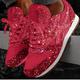 Femme Chaussures d'Athlétisme Basket Chaussures bling-bling Strass Baskets Bling Bling Extérieur du quotidien Paillette Plateau Talon Plat Bout rond Sportif Classique Décontractées Marche Paillette