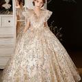 Enfants Fille Robe de demoiselle d'honneur Robe de fête Couleur unie Manches 3/4 Utilisation Mariage Soirée Maille Princesse Doux Maille Mi-mollet Robe Fourreau Robe en Tulle Robe de demoiselle