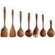 Ensemble de cuillères de cuisine en bois, 5 pièces/7 pièces/8 pièces, tourneurs de wok, ustensiles en bois de teck naturel, ensemble de spatules de cuisine, cuillère d'écumoire, tourneur de bois,