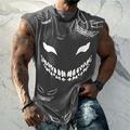 Homme Graphique Drôle Débardeur T-shirt sans manches pour hommes Manches Courtes T-shirt Impression 3D Col ras du cou Chemise Mode Designer Muscle Quotidien Sports Salle de sport Noir Blanche Rouge