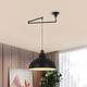 Suspension LED luminaire suspendu industriel bras oscillant suspension, suspension de plafond à dôme réglable pour salle à manger salon en noir/blanc