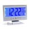intelligent numérique horloge commande vocale snooze rétro-éclairage creative électronique horloge avec thermomètre station météo affichage calendrier étudiant de chevet réveil sans fil température