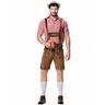 Fête d'Octobre Costume Lederhosen Chemise Bavarois Bavarois Allemand Prairies Homme Tissu de style traditionnel Chemisier Short Chapeau