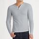 Homme T shirt Tee Chemise Henley Shirt Chemise à manches longues Plein Henley Plein Air Casual manche longue Bouton bas Vêtement Tenue Coton Classique Décontractées Grand et grand Gentleman