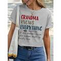 t-shirt femme basique imprimé lettre manches courtes hauts réguliers col rond quotidien week-end noir blanc bleu violet gris