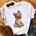 Femme T shirt Tee 100% Coton Chat Chien du quotidien Fin de semaine Imprimer zg4 Manche Courte basique Col Rond white