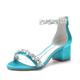 Femme Chaussures de mariage Sandales Chaussures bling-bling Chaussures scintillantes Chaussures de mariée Fermeture Talon Bottier Bout ouvert Minimalisme Satin Fermeture Argent Vin Vert et Bleu