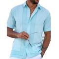 Homme Chemise Chemise Col Cubain Chemise boutonnée Chemisette Chemise d'été Blanche Rose Claire Bleu Manche Courte Tribal Col rabattu Extérieur Plein Air Bouton bas Vêtement Tenue Mode Style Chinois