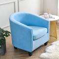 Housse de fauteuil club en velours Housse de chaise de baignoire avec housse de coussin de siège Housse de protection de meubles antidérapante avec fond élastique pour bar d'hôtel, vert sauge