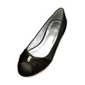 Femme Chaussures de mariage Chaussures de mariée Strass Talon Plat Bout rond Elégant Classique Ballerine Satin Mocassins Noir Blanche Ivoire