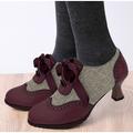 Femme Chaussures à Talons Escarpins Oxfords Chaussures Bullock Grandes Tailles Chaussures Vintage Soirée du quotidien Couleur unie Bloc de couleur Hiver Talon de chaton Bout rond Elégant