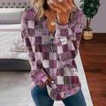 Pull pour femmes à fermeture éclair quart en denim imprimé active streetwear rose bleu violet géométrique col en V à manches longues