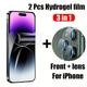 [3 en 1] pour iphone 7 8 x xs xr 11 12 13 14 15 plus pro max protecteur d'écran [2 pièces film hydrogel hd souple] [1 protecteur d'objectif souple]