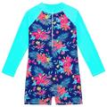 Maillot de bain fille upf 50 une pièce cyan maillot de bain fermeture éclair rashguard maillot de bain