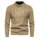 Homme Pull Chandail Pullover A côtes Tricoter Tunique Tricoté Basique Couleur unie / unie Col Ras du Cou Garder au chaud Moderne contemporain Usage quotidien Sortie Vêtement Tenue Bouffantes