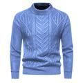 Homme Pull Chandail Pullover A côtes Tricoter Tunique Tricoté Basique Couleur unie / unie Col Ras du Cou Garder au chaud Moderne contemporain Usage quotidien Sortie Vêtement Tenue Bouffantes