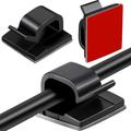 50 pièces serre-câbles auto-adhésifs gestion du cordon noir support de fil organisateur pince auto-adhésif voiture fil clip accessoires