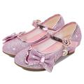 Cendrillon Princesse Elsa Reine des Neiges Chaussures à fleurs Chaussures de gelée Fille Cosplay de Film Mary Jane Paillettes Argent Doré Rose Halloween Le Jour des enfants Mascarade Chaussures