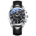 Montre à Quartz pour Hommes OLEVS Mode Affaires Robe Étanche Montre de Poignet en Cuir Respirant Montre Chronographe Montre Sport Cadeaux pour Hommes