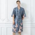 Homme Pyjamas robe Robe de soie Kimonos en soie 1 pc Animal Mode Flexible Intérieur Lit Spa Fausse Soie Polyester Col en V Robe longue Basique Eté Noir Rouge