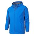 Homme Imperméable Veste à capuche Veste de Randonnée Veste coupe-vent Sport extérieur Camping et randonnée Etanche Coupe Vent Printemps Automne Couleur unie Noir Vert Véronèse Rouge Bleu Marine Bleu