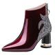 Femme Bottes Chaussures bling-bling Grandes Tailles Chaussures scintillantes Soirée du quotidien Bottines Bottines Strass Talon Bas Talon Bottier Bout pointu Elégant Luxueux Sexy Faux Cuir Fermeture