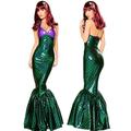 La Petite Sirène Sirène Aqua Reine Princesse Aqua Costume de Cosplay Costume de fête Femme Cosplay de Film Doré Bleu Vert foncé Noël Carnaval Queue de poisson sirène Bikini