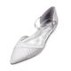 chaussures de mariage pour femmes chaussures de demoiselle d'honneur de mariée soirée chaussures plates de mariage noir blanc argent bride à la cheville ruban cravate talon plat bout pointu satin confort d'orsay chaussures cadeaux de Saint Valentin