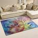 Wellsay Watercolor Abstract Art Non Slip Area Rug for Living Dinning Room Bedroom Kitchen 1.7 x 2.6 (20 x 31 Inches) Underwater World Sea Turtle Nursery Rug Floor Carpet Yoga Mat