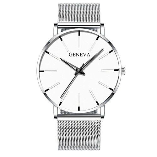 Montre à quartz Genève pour hommes montre ultra fine minimaliste en acier inoxydable montre élégante pour hommes montre d'affaires décontractée à quartz