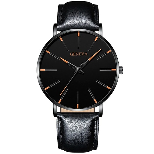 Montre à quartz Genève pour hommes montre ultra fine minimaliste en acier inoxydable montre élégante pour hommes montre d'affaires décontractée à quartz
