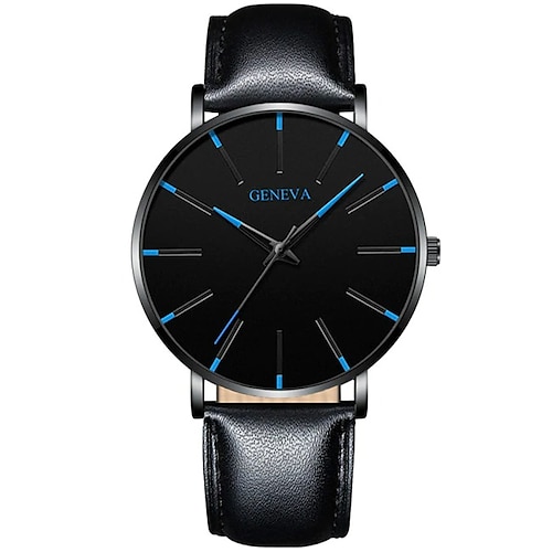 Montre à quartz Genève pour hommes montre ultra fine minimaliste en acier inoxydable montre élégante pour hommes montre d'affaires décontractée à quartz