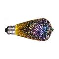 1pc st64 4w led 3d étoile colorée feux d'artifice ampoule (2200k) e26 / e27 ampoules à incandescence base edison ampoule lumière pour maison de vacances décoration décoration led lampe multicolore 220