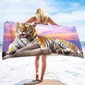1 pc grandes serviettes de bain épaisses 3d tigre blanc conception coton serviette de plage pour femmes hommes voyage natation yoga couverture