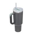 Gobelet d'été avec poignée 40 oz et couvercle en paille, bouteille d'eau en acier inoxydable 304, gobelets isothermes de voyage glacés pour cadeau thé café, tasse de voiture grande capacité avec paille