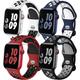 Paquet de 4 Bracelet Sport Compatible avec Bracelet Apple Watch 38mm 40mm 41mm 42mm 44mm 45mm 49mm Imperméable Ajustable Silicone souple Bracelet de remplacement pour iwatch Series Ultra 8 7 SE 6 5 4