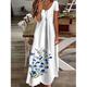 robe longue Femme Robe casual Manche Courte Printemps Eté - basique Vacances Casual Imprimer Floral du quotidien Vacances Robe d'été 2023 Blanche Bleu Vert Bleu clair S M L XL XXL 3XL