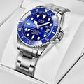 Montres de Marque LIGE pour Hommes Bracelet en Acier Luxe Mode Montre de Plongée pour Hommes 30ATM Étanche Horloge Sport Montres Classiques d'Affaires Montres à Quartz pour Hommes