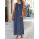 Robe en jean Robe Droite Femme Robe longue maxi Jean Moderne Décontractées Vacances Col Ras du Cou Patchwork Sans Manches Eté Printemps 2023 Standard Noir Bleu Roi Bleu Couleur monochrome S M L XL 2XL