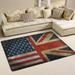 FREEAM British and American Flag Non Slip Area Rug for Living Dinning Room Bedroom Kitchen 4 x6 (48x72 Inch) Vintage Retro Nursery Rug Floor Carpet Yoga Mat