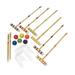 simhoa Lawn Croquet Game Set Six Player Croquet Set with Wooden Mallets 6 Doors Premium Croquet Set for 6 Players for Backyard Teens