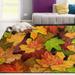 Wellsay Autumn Leaves Non Slip Area Rug for Living Dinning Room Bedroom Kitchen 4 x 5 (48 x 63 Inches) Fall Leaves Nursery Rug Floor Carpet Yoga Mat
